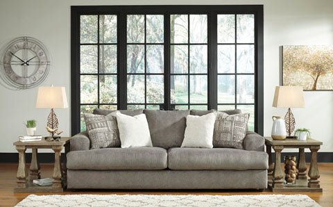 Transitional 2 Seater Herringbone Sofa in Ash - HER Home Design Boutique